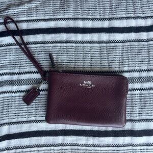 Coach Dark Burgundy Wristlet